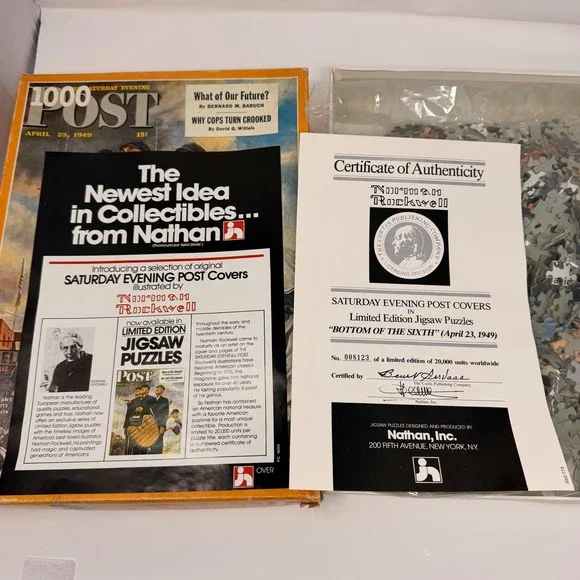 🇺🇸 Vintage Nathan 1000 Piece Puzzle Norman Rockwell Three Umpires SEALED BAG - Picture 5 of 11